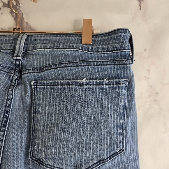 NYDJ Jeans Womens 8 Blue Stripe Rachel Roll Cuff Ankle High Rise Denim Daughters - Picture 9 of 11